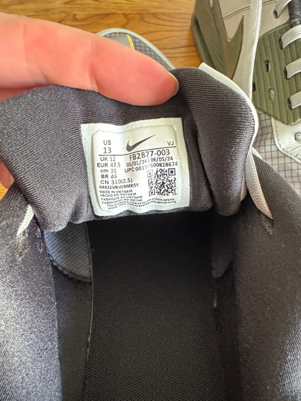 Nike Men's Sneakers - Gray, Olive & Yellow Accents - Picture 2 of 6